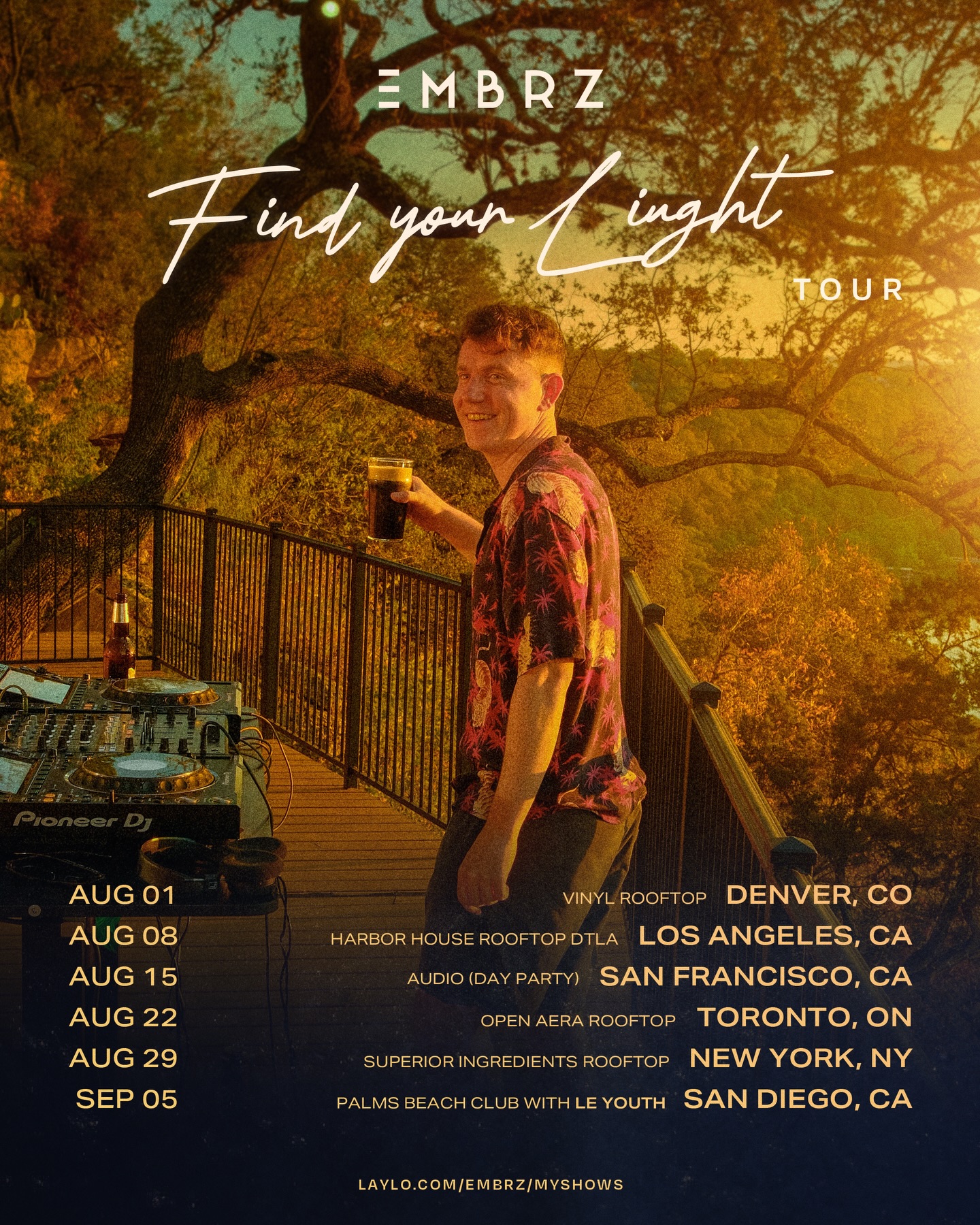 EMBRZ Find Your Light Tour Poster 2026